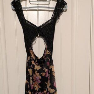 Floral Black and Yellow Women's Dress